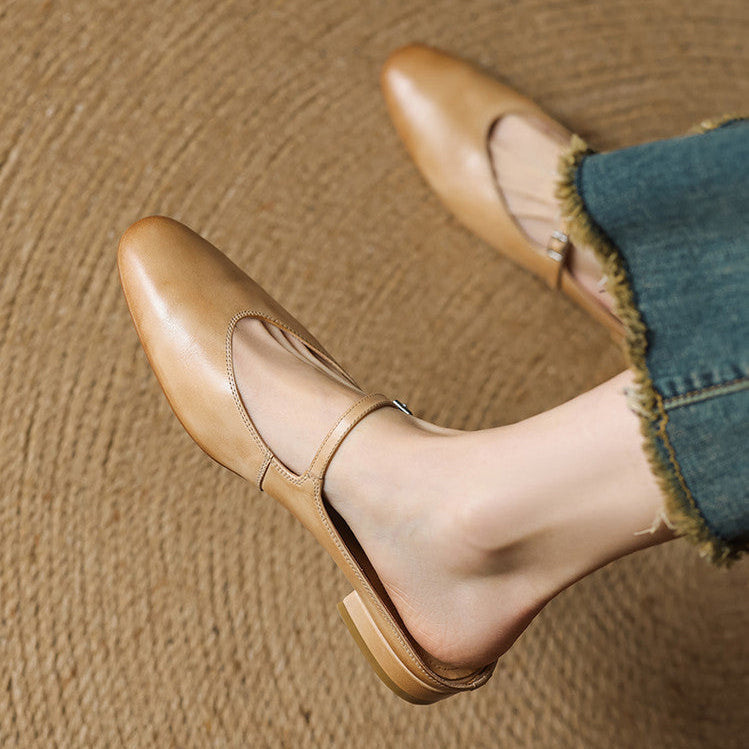 Bianca | Mules Mary Jane à Bout Amande