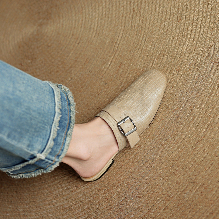 Angela | Mules Tressées avec Boucle