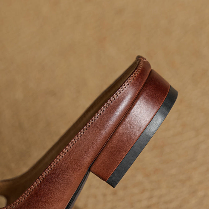 Bianca | Mules Mary Jane à Bout Amande