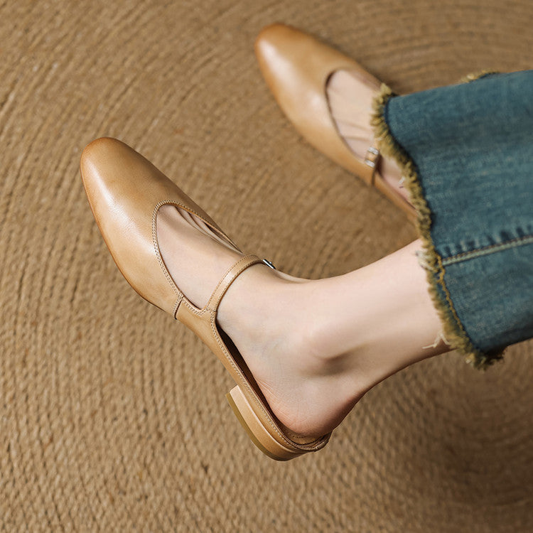 Luciana | Mules Mary Jane à Pointe Amande