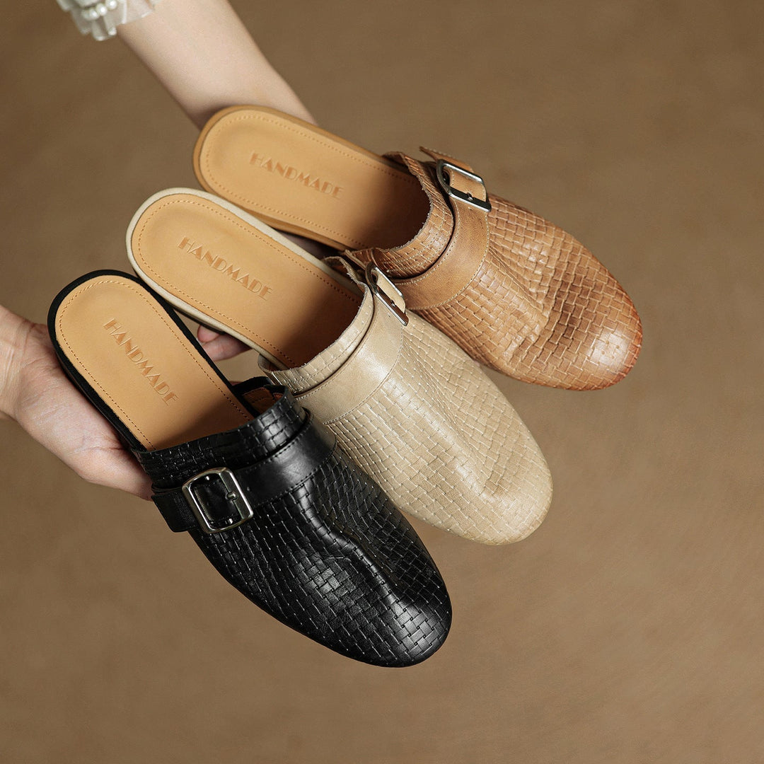 Angela | Mules Tressées avec Boucle