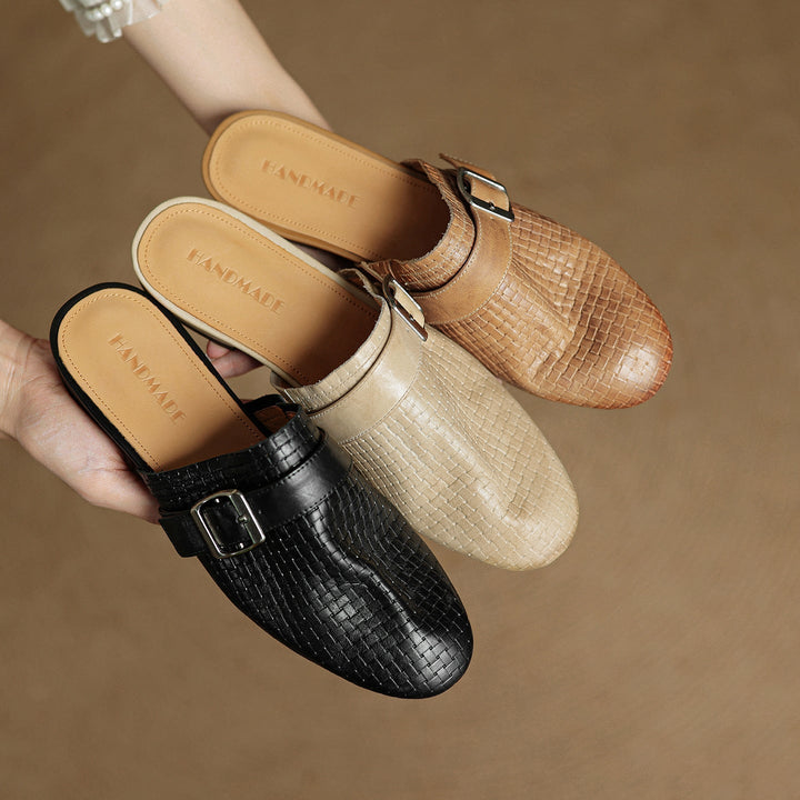 Angela | Mules Tressées avec Boucle