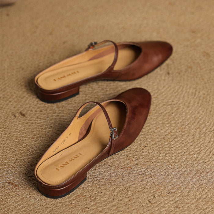 Bianca | Mules Mary Jane à Bout Amande