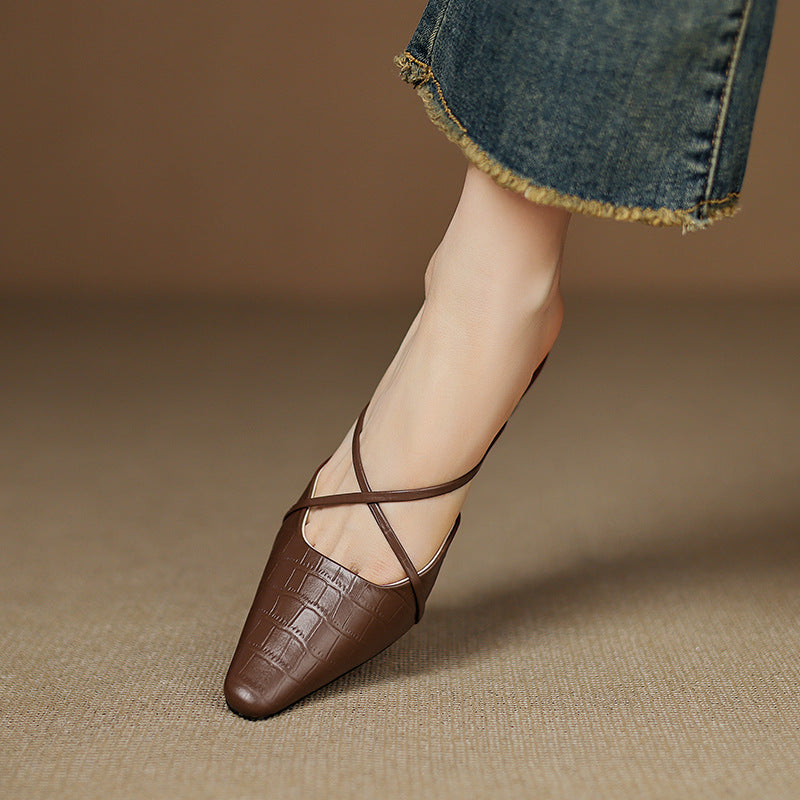 Cris | Mules à Pointe avec Brides Croisées