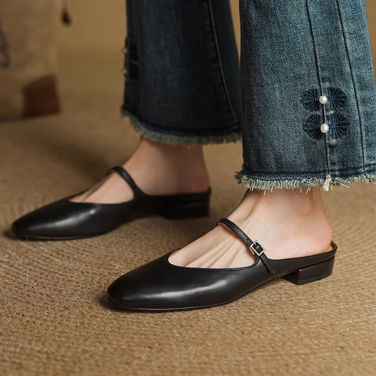 Luciana | Mules Mary Jane à Pointe Amande