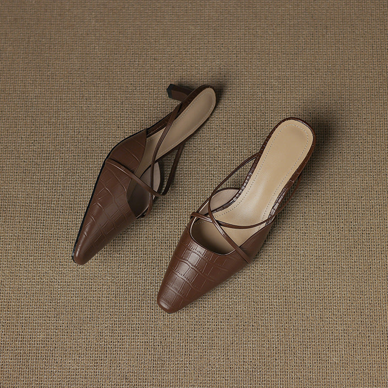 Cris | Mules à Pointe avec Brides Croisées