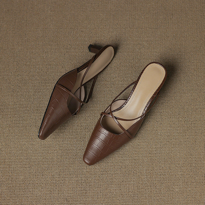 Cris | Mules à Pointe avec Brides Croisées