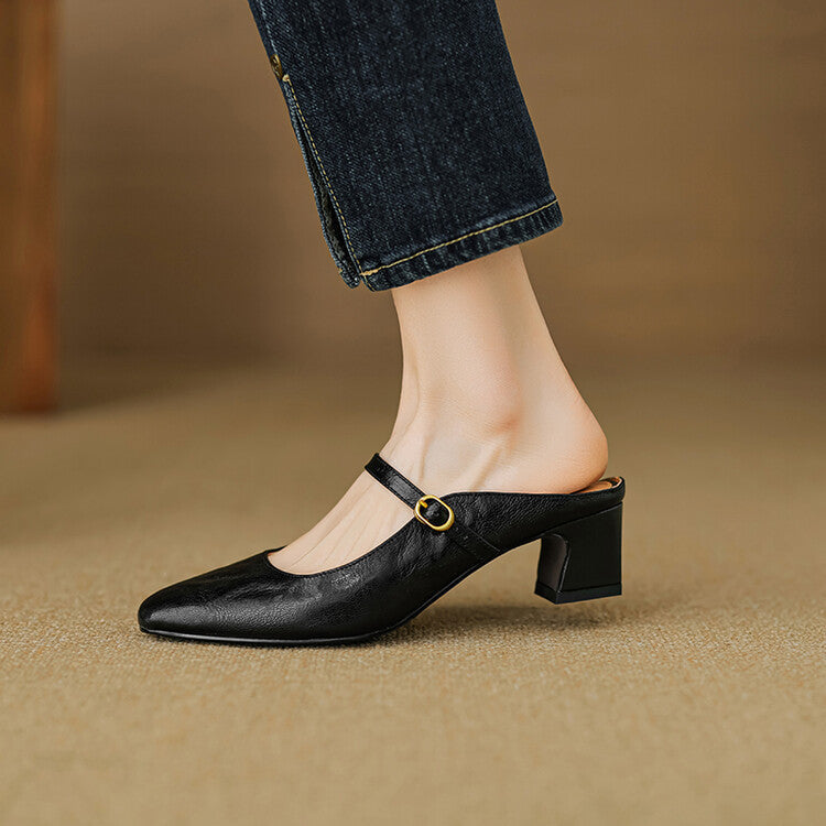 Manuela | Mules Mary Jane à Talon