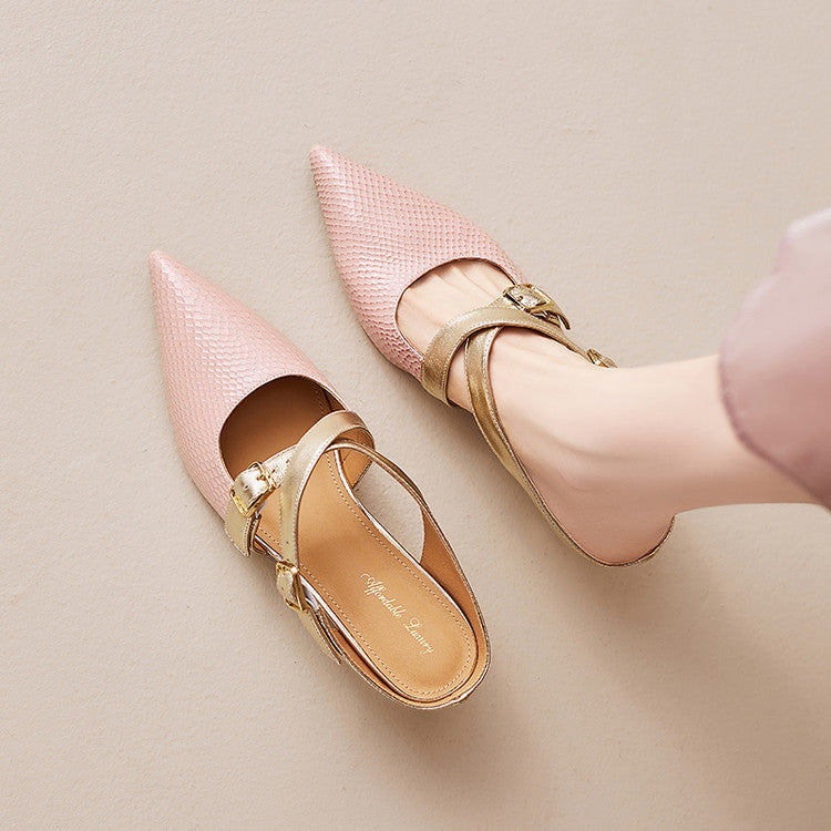 Ludovica | Mules à Bout Pointu avec Brides Croisées