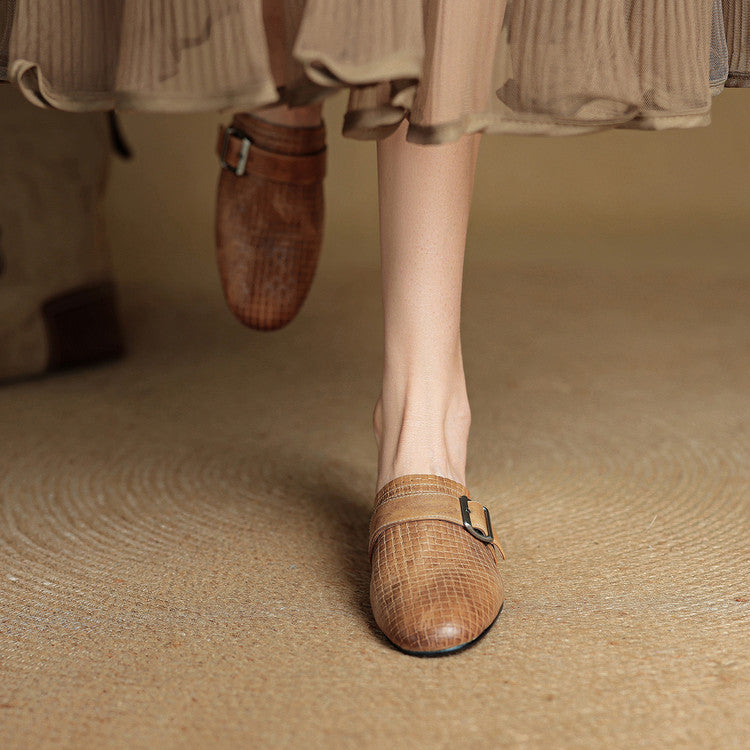 Angela | Mules Tressées avec Boucle