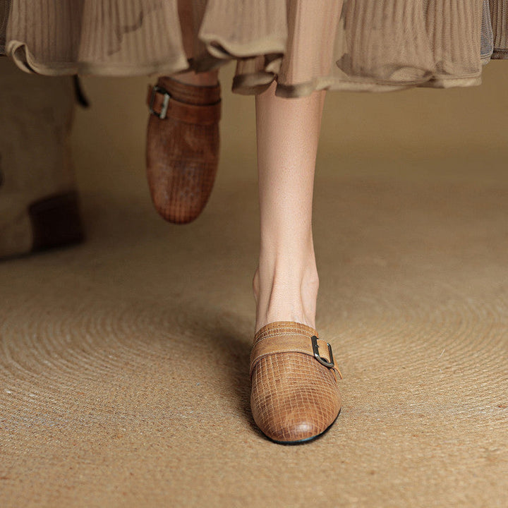 Angela | Mules Tressées avec Boucle