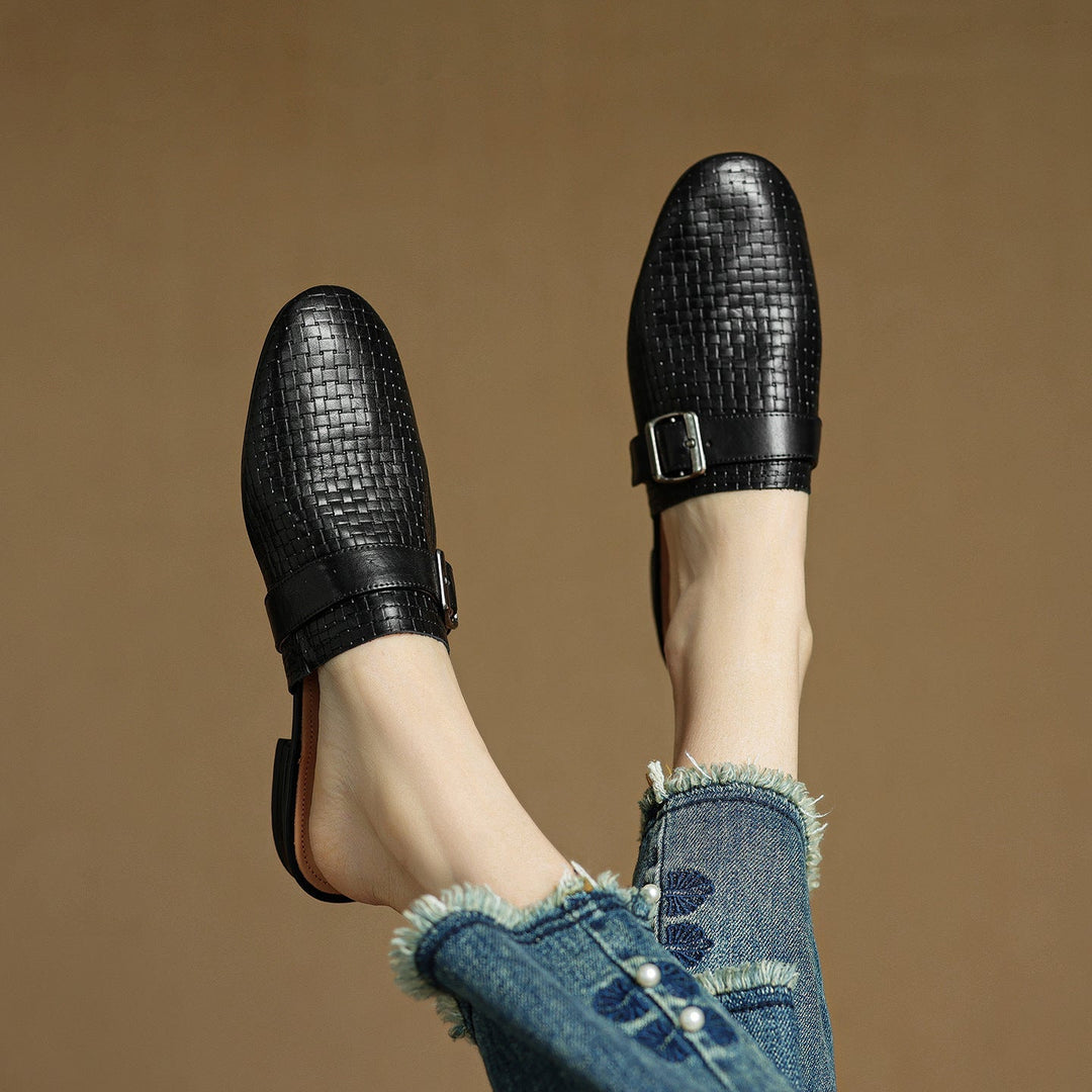 Angela | Mules Tressées avec Boucle