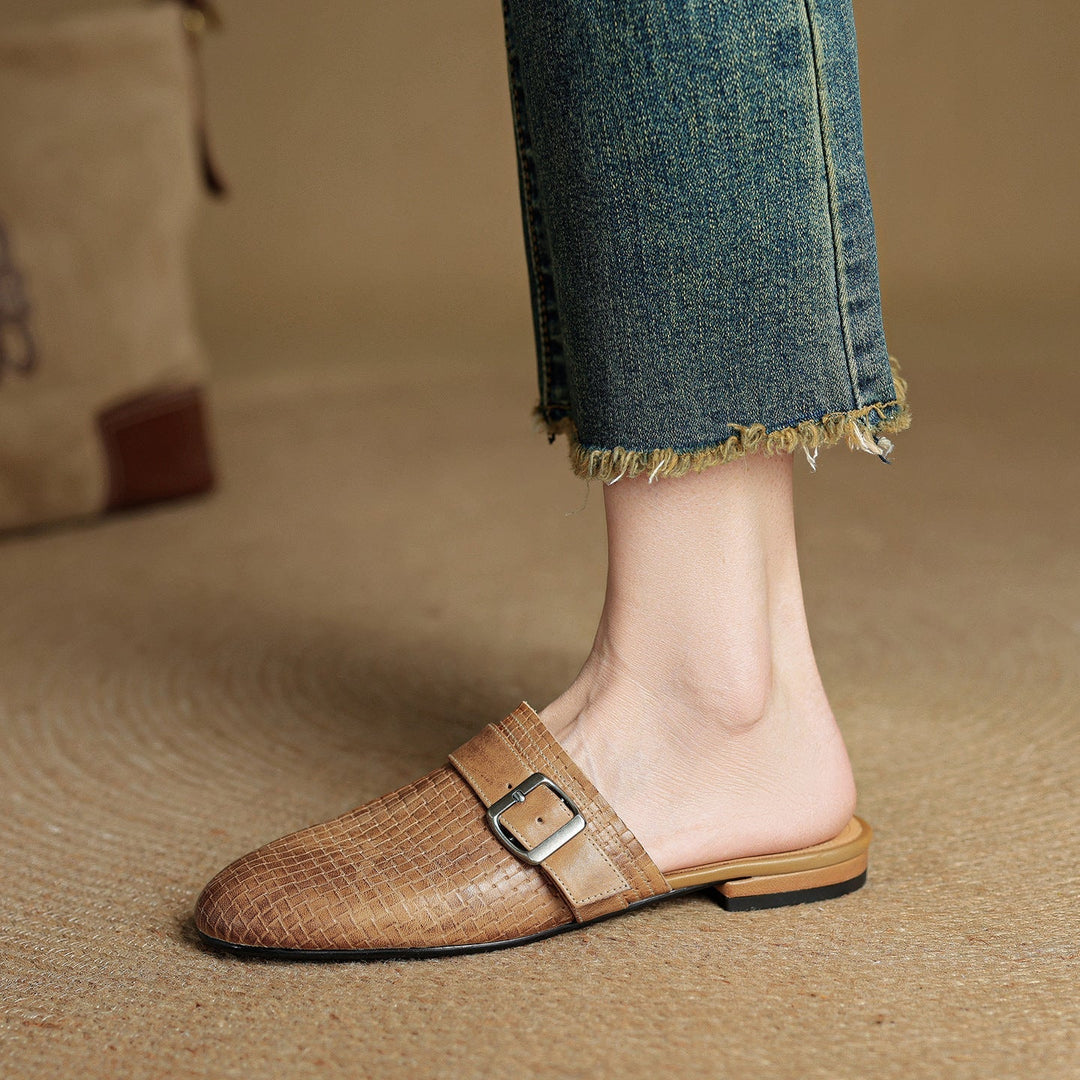 Angela | Mules Tressées avec Boucle