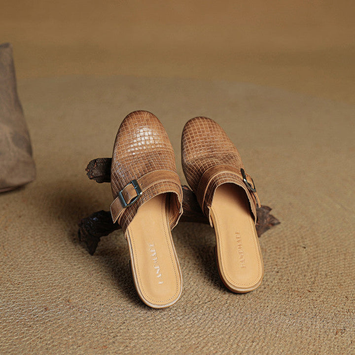 Angela | Mules Tressées avec Boucle