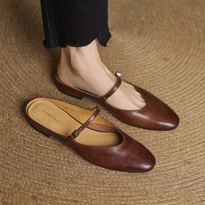 Luciana | Mules Mary Jane à Pointe Amande