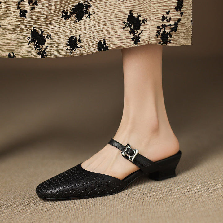Lou | Mules Perforées avec Bride