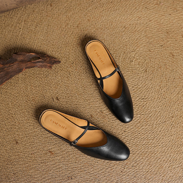 Luciana | Mules Mary Jane à Pointe Amande