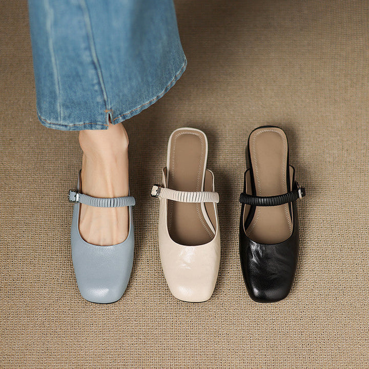 Laiza | Mules Mary Jane à Bout Ronde
