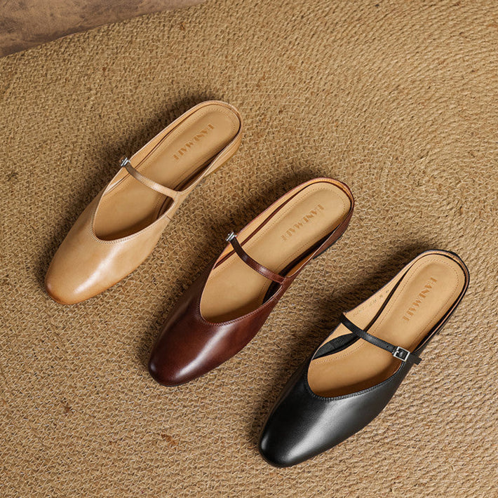 Bianca | Mules Mary Jane à Bout Amande