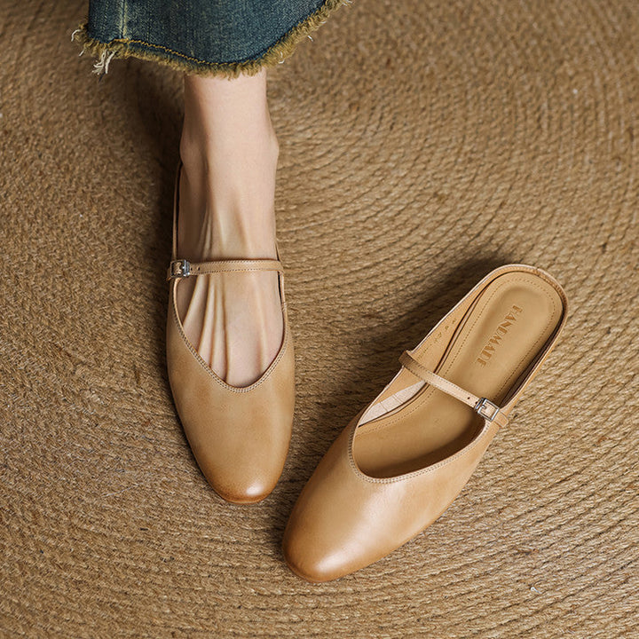 Bianca | Mules Mary Jane à Bout Amande