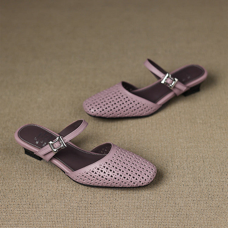Lou | Mules Perforées avec Bride