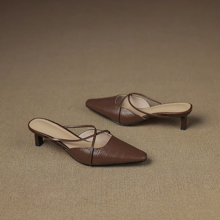 Cris | Mules à Pointe avec Brides Croisées