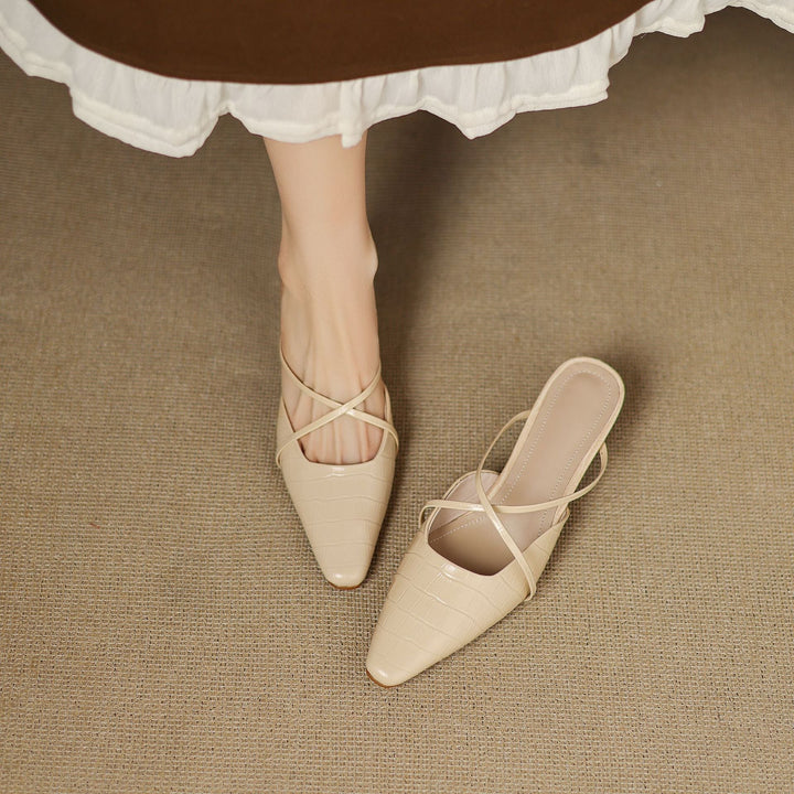 Cris | Mules à Pointe avec Brides Croisées
