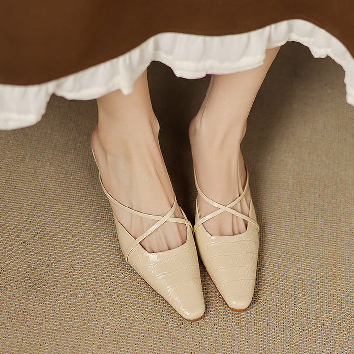 Cris | Mules à Pointe avec Brides Croisées