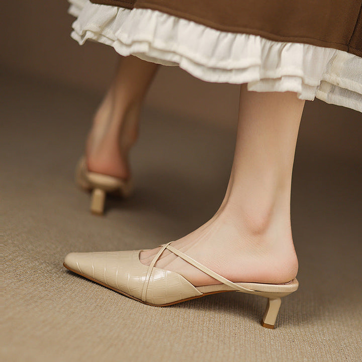 Cris | Mules à Pointe avec Brides Croisées