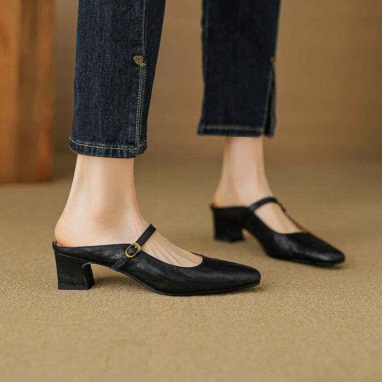 Manuela | Mules Mary Jane à Talon