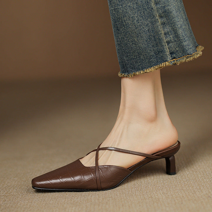 Cris | Mules à Pointe avec Brides Croisées