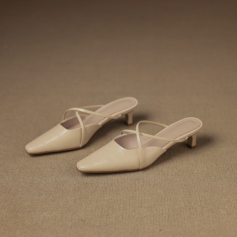 Cris | Mules à Pointe avec Brides Croisées
