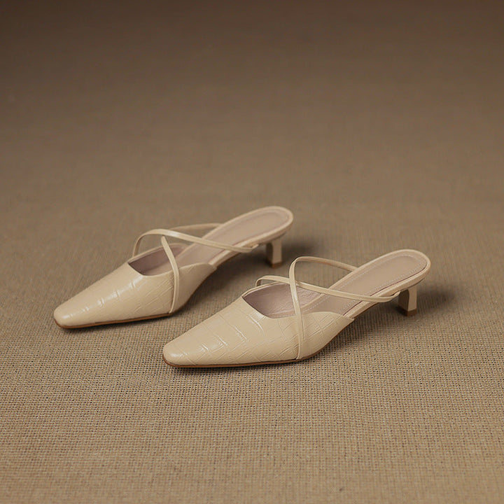Cris | Mules à Pointe avec Brides Croisées