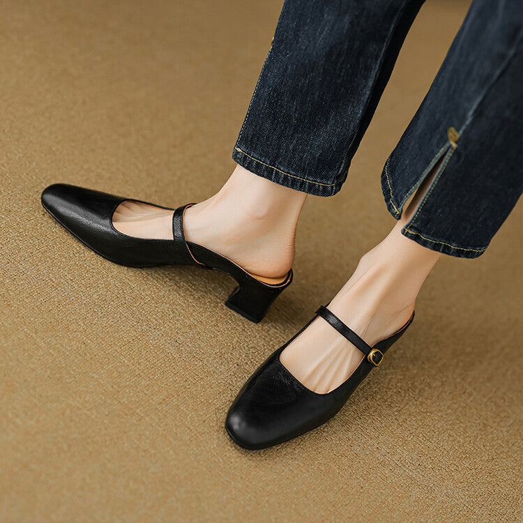 Manuela | Mules Mary Jane à Talon