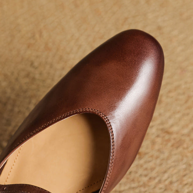 Bianca | Mules Mary Jane à Bout Amande