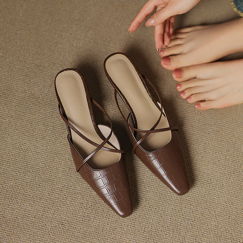 Cris | Mules à Pointe avec Brides Croisées
