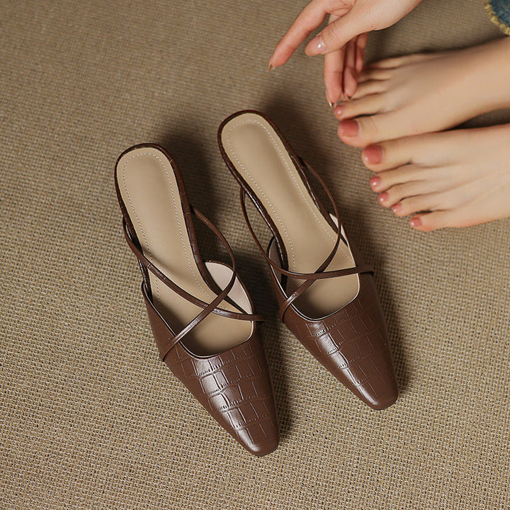 Cris | Mules à Pointe avec Brides Croisées