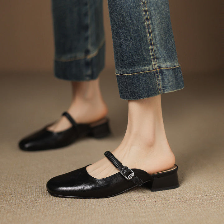 Laiza | Mules Mary Jane à Bout Ronde