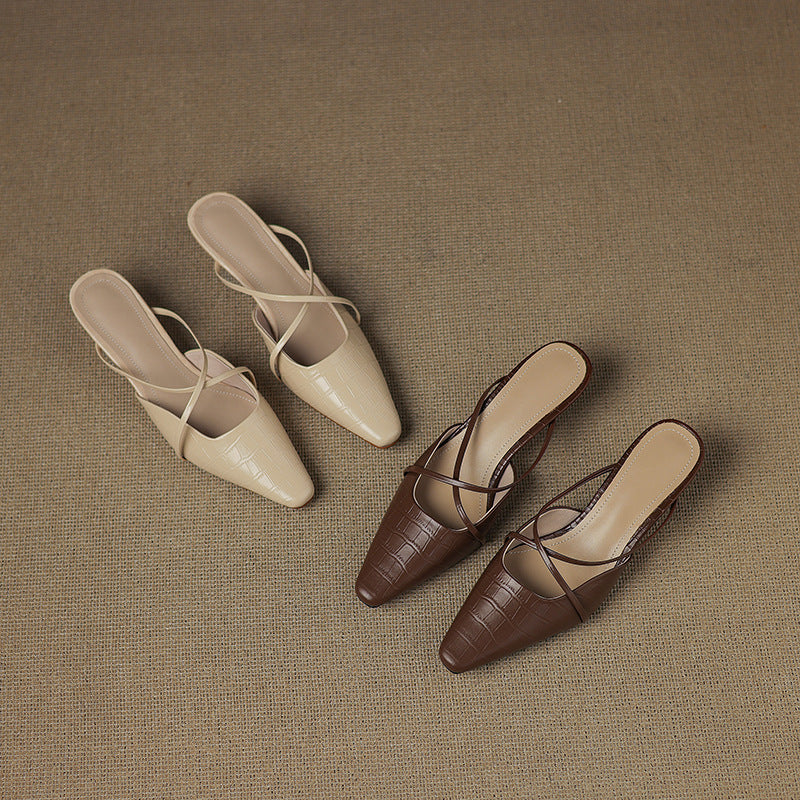 Cris | Mules à Pointe avec Brides Croisées