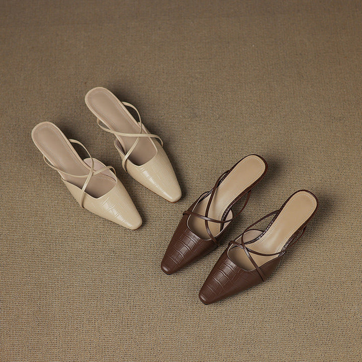 Cris | Mules à Pointe avec Brides Croisées