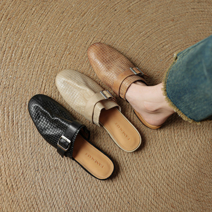 Angela | Mules Tressées avec Boucle