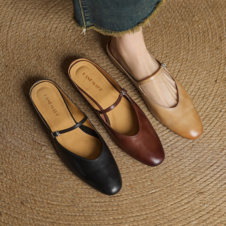 Bianca | Mules Mary Jane à Bout Amande