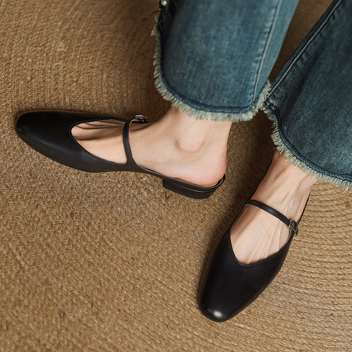 Bianca | Mules Mary Jane à Bout Amande