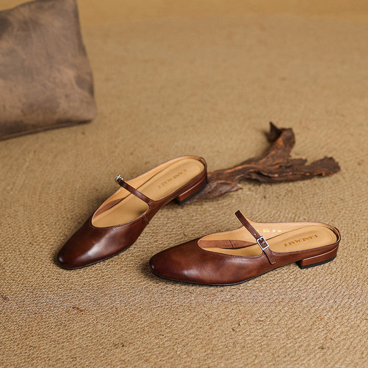 Bianca | Mules Mary Jane à Bout Amande
