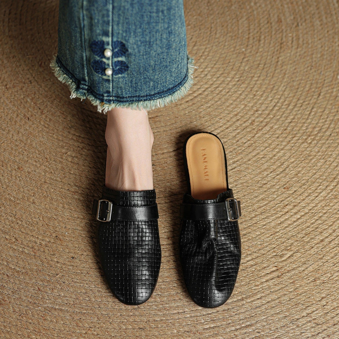 Angela | Mules Tressées avec Boucle
