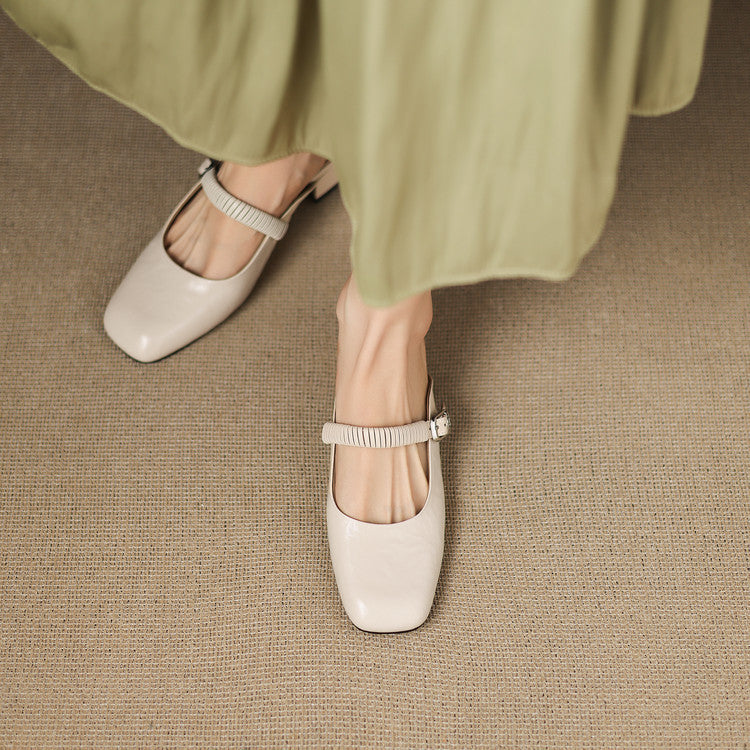 Laiza | Mules Mary Jane à Bout Ronde