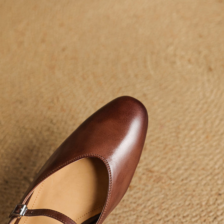 Luciana | Mules Mary Jane à Pointe Amande