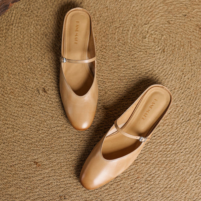 Bianca | Mules Mary Jane à Bout Amande