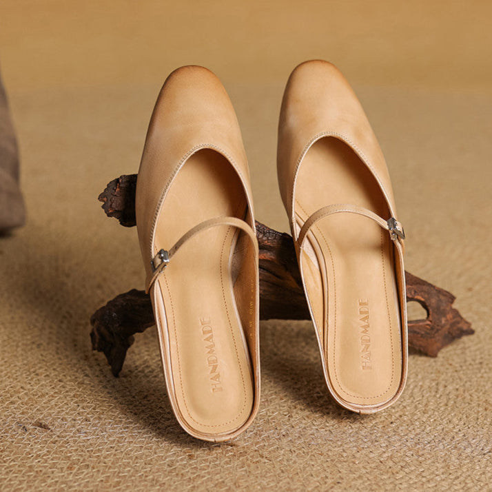Bianca | Mules Mary Jane à Bout Amande