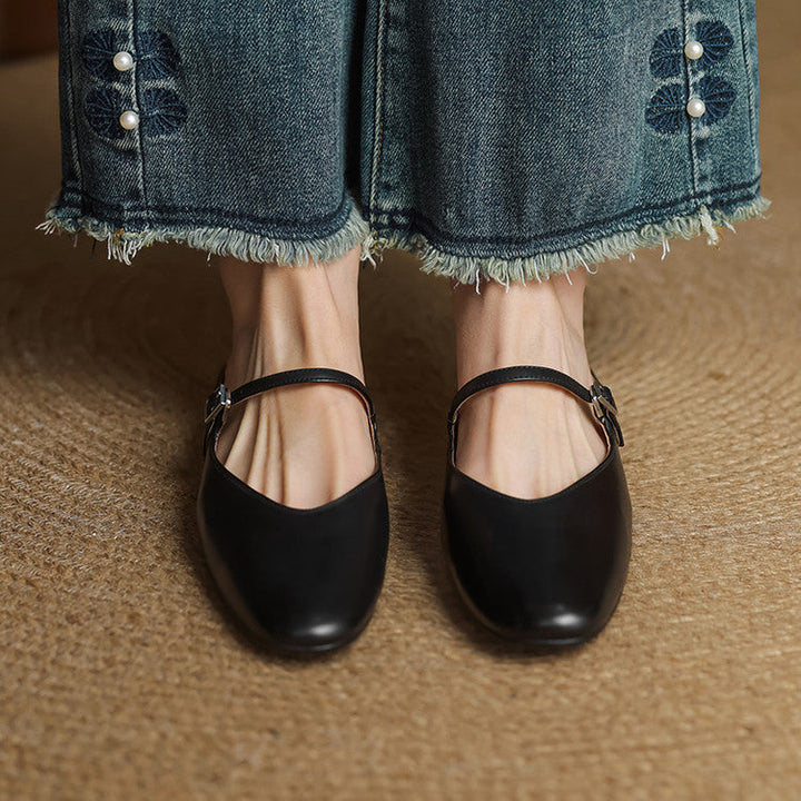 Luciana | Mules Mary Jane à Pointe Amande